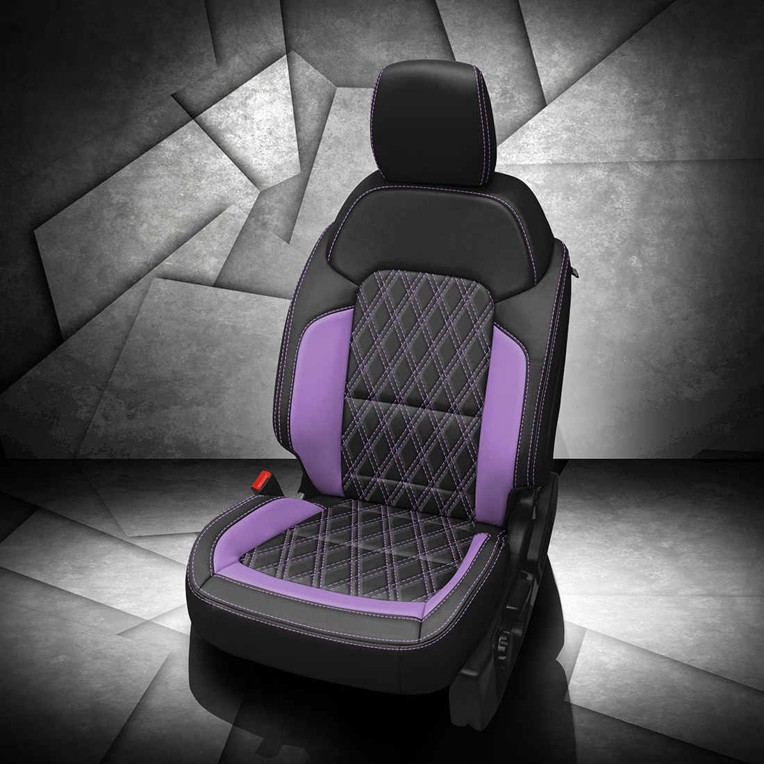BLACK wrap, LAVENDER Wings, +LAVENDER contrast all stitch, Tek Stitch DOUBLE DIAMOND INSERTS, +LAVENDER TekColor