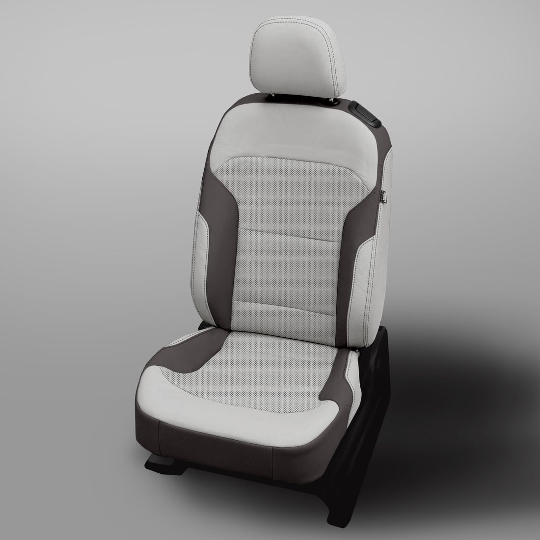 ALABASTER wrap, GRAPHITE Wings, Perf Inserts, GRAPHITE double stitching