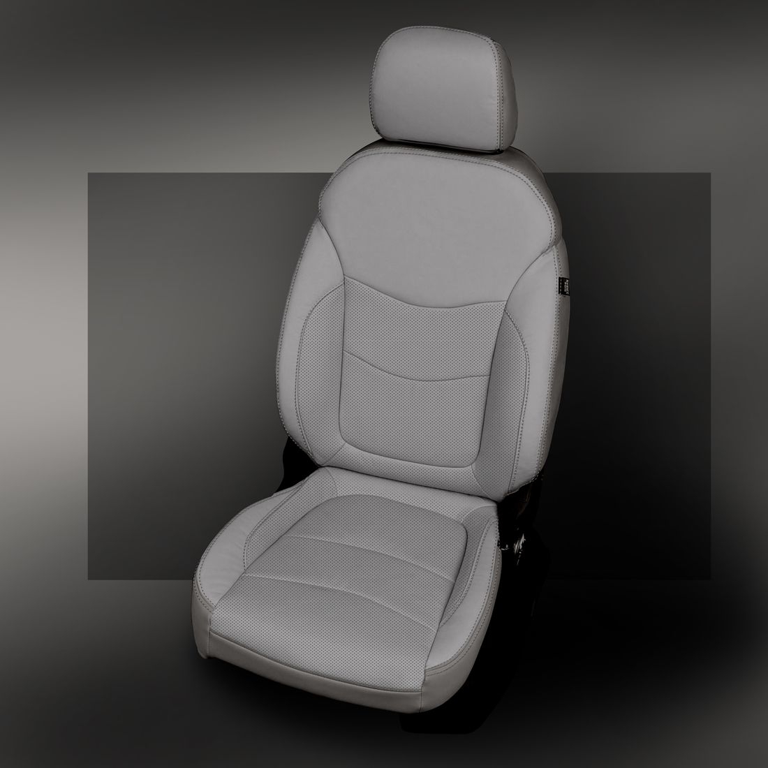 ICE GREY wrap, ALABASTER Facing, Perf Combo & Wings, ICE GREY double stitching