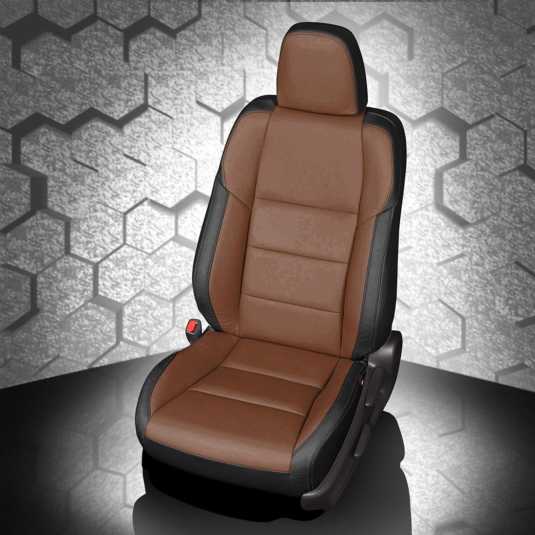BLACK wrap, MAHOGANY Facing, BLACK double stitching, BLACK wings
