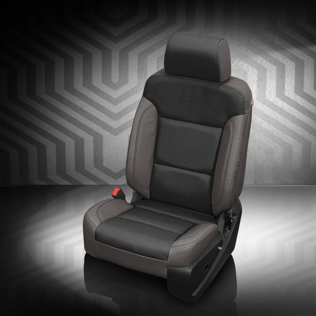 LT GREY wrap, BLACK Center, Perf Body & Wings, BLACK contrast all stitch