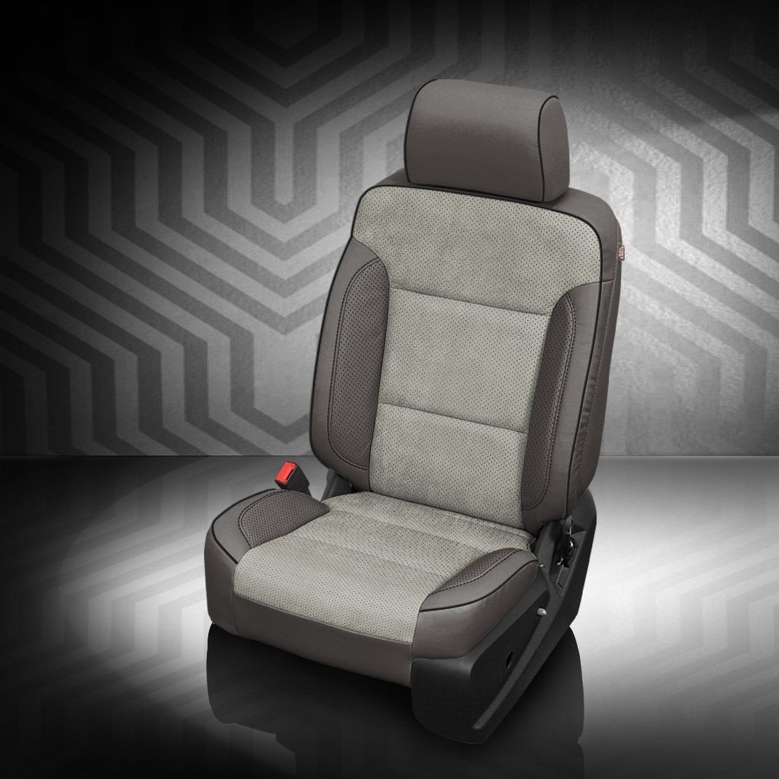 LT GREY wrap, ~3050 HEATHER Body, Perf Body & Wings, BLACK piping