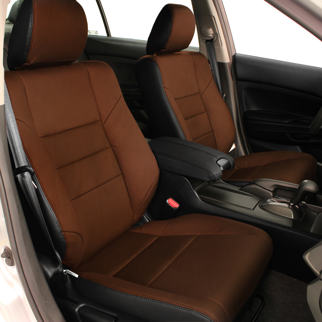 BLACK wrap, AMARETTO Facing, Perf Inserts, BLACK double stitching
