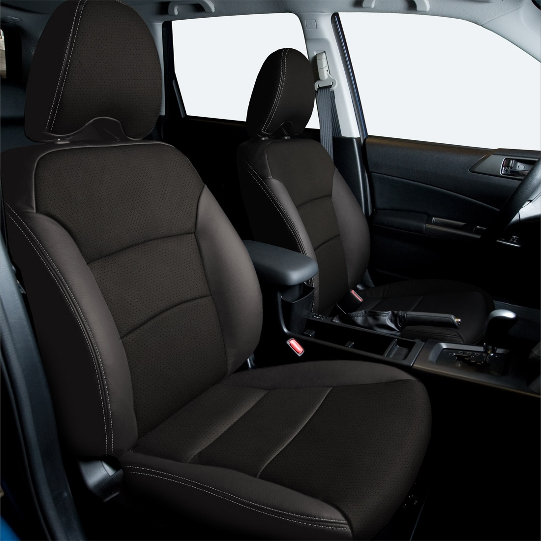 ASH wrap, ~3035 FOG Center, Perf Centers, LT GREY double stitching