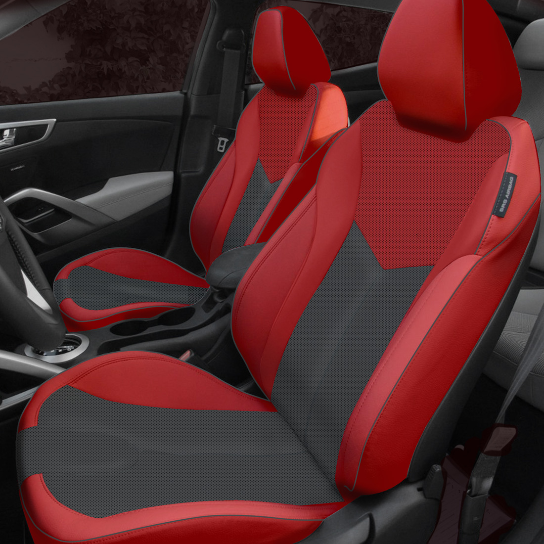 RED wrap, CHARCOAL Insert, Perf Body, CHARCOAL piping