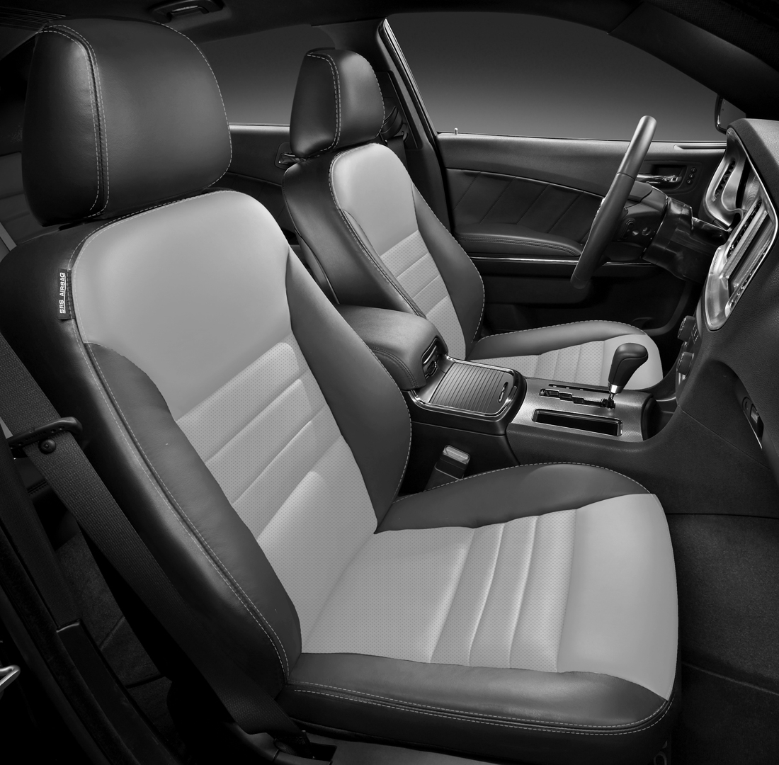 BLACK wrap, DOVE GREY Body, Perf Inserts, SILVER double stitching