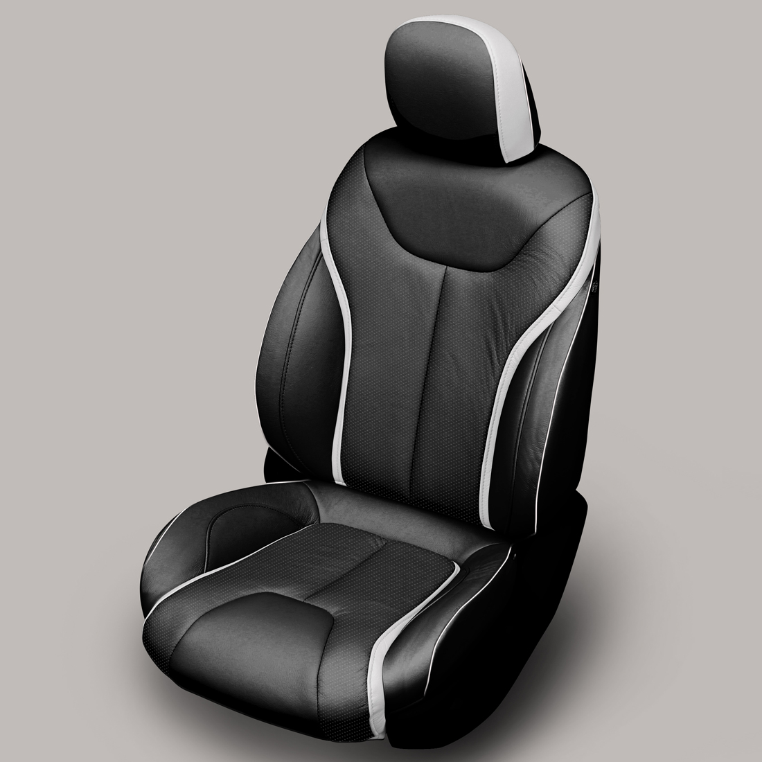 BLACK wrap, BCDA FLINT Insert, PEARL piping, PEARL wings