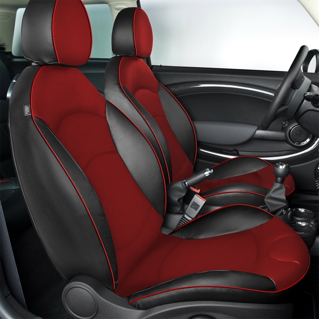 BLACK wrap, MARASCHINO Center, Perf Wings, RED piping