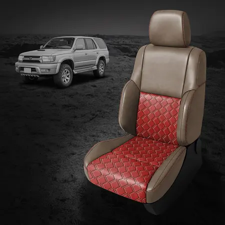 DESERT wrap, RED  Combo, RED contrast all stitch, Tek Stitch WEDGE COMBO, DESERT TekColor
