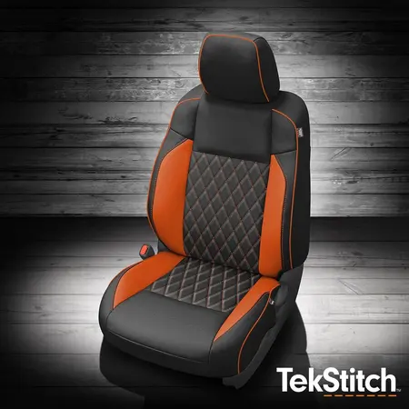 Black wrap, Tangerine wings, Tangerine contrast all stitch, Tangerine piping, TekStitch Diamond insert, Tek Color Tangerine
