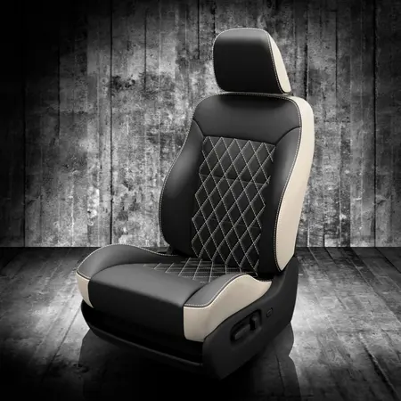 PEARL wrap, BLACK  Facing, PEARL contrast all stitch, Tek Stitch SINGLE DIAMOND INSERTS, PEARL TekColor